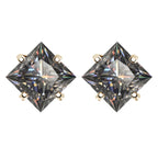 Sterling Silver 925 Green Princess Cut Moissanite Stud Earrings For Women BandsCo Straps