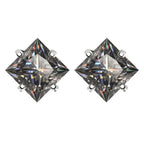 Sterling Silver 925 Green Princess Cut Moissanite Stud Earrings For Women BandsCo Straps