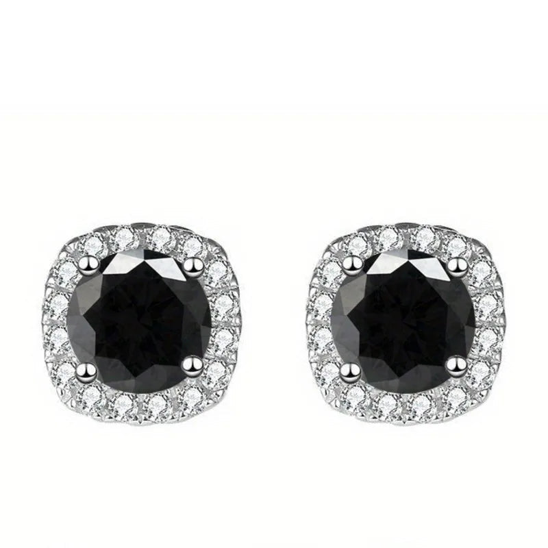 Sterling Silver 925 Moissanite Square Stud Earrings For Women Sparkling Gift BandsCo Straps