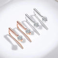 Sterling Silver 925 Moissanite Drop Earrings 1.0cttw (0.5ctx2) Bridal Luxury Fashion Gift BandsCo Straps