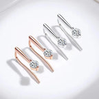 Sterling Silver 925 Moissanite Drop Earrings 1.0cttw (0.5ctx2) Bridal Luxury Fashion Gift BandsCo Straps