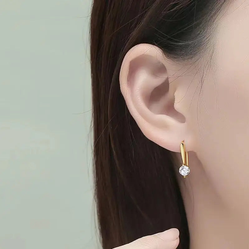 Sterling Silver 925 Moissanite Drop Earrings 1.0cttw (0.5ctx2) Bridal Luxury Fashion Gift BandsCo Straps