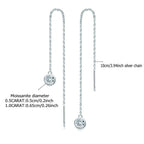 Sterling Silver 925 Moissanite Drop Earrings 1ct Bubble Ear Wire BandsCo Straps