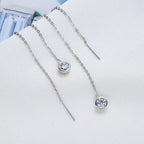 Sterling Silver 925 Moissanite Drop Earrings 1ct Bubble Ear Wire BandsCo Straps