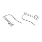 Sterling Silver 925 Moissanite Drop Earrings 1.0cttw (0.5ctx2) Bridal Luxury Fashion Gift BandsCo Straps