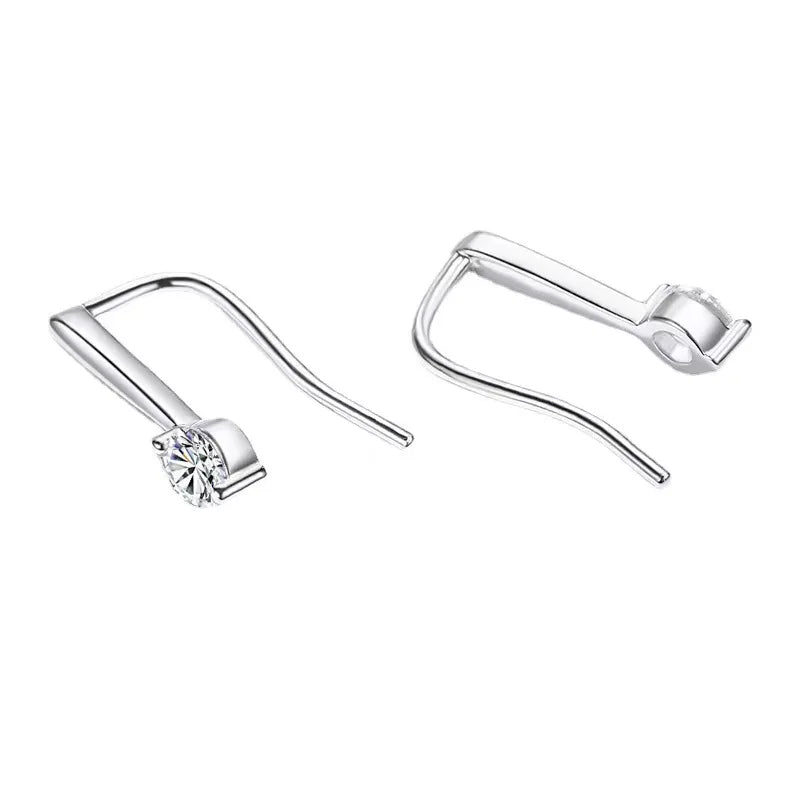 Sterling Silver 925 Moissanite Drop Earrings 1.0cttw (0.5ctx2) Bridal Luxury Fashion Gift BandsCo Straps