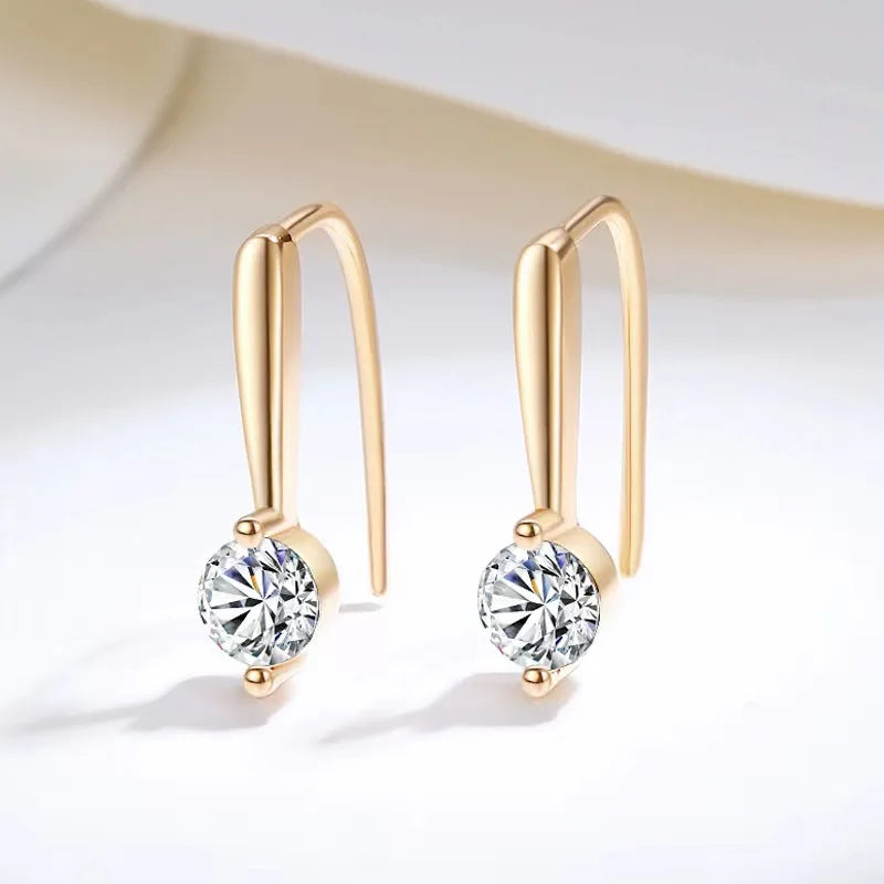 Sterling Silver 925 Moissanite Drop Earrings 1.0cttw (0.5ctx2) Bridal Luxury Fashion Gift BandsCo Straps