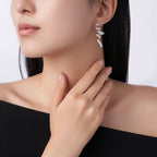 Sterling Silver 925 Moissanite Spiral Drop Earrings For Women Twisted Elegant BandsCo Straps