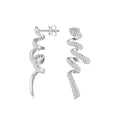 Sterling Silver 925 Moissanite Spiral Drop Earrings For Women Twisted Elegant BandsCo Straps