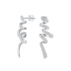 Sterling Silver 925 Moissanite Spiral Drop Earrings For Women Twisted Elegant BandsCo Straps