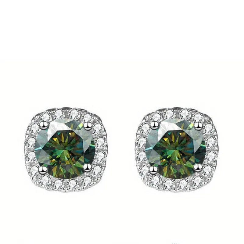 Sterling Silver 925 Moissanite Square Stud Earrings For Women Sparkling Gift BandsCo Straps