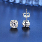 Sterling Silver 925 Moissanite Square Stud Earrings For Women Sparkling Gift BandsCo Straps