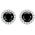 Sterling Silver 925 Moissanite Stud Earrings 0.5-1ct Black Round BandsCo Straps