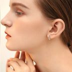 Sterling Silver 925 0.6ct Moissanite Stud Earrings Unisex Classic Retro BandsCo Straps