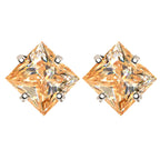 Sterling Silver 925 Green Princess Cut Moissanite Stud Earrings For Women BandsCo Straps