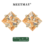 Sterling Silver 925 Green Princess Cut Moissanite Stud Earrings For Women BandsCo Straps