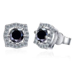 Sterling Silver Moissanite 1ct Stud Earrings Sterling 925 Lab-Created Diamond BandsCo Straps