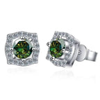 Sterling Silver Moissanite 1ct Stud Earrings Sterling 925 Lab-Created Diamond BandsCo Straps