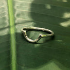 Sterling Silver Half Moon Ring Size 7 Minimal Stacking Moon Jewelry BandsCo Straps