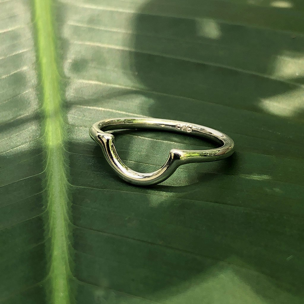 Sterling Silver Half Moon Ring Size 7 Minimal Stacking Moon Jewelry BandsCo Straps