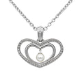 Sterling Silver Heart Pearl Pendant Necklace For Women