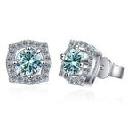 Sterling Silver Moissanite 1ct Stud Earrings Sterling 925 Lab-Created Diamond BandsCo Straps