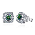 Sterling Silver Moissanite 1ct Stud Earrings Sterling 925 Lab-Created Diamond BandsCo Straps