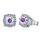 Sterling Silver Moissanite 1ct Stud Earrings Sterling 925 Lab-Created Diamond BandsCo Straps