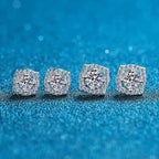 Sterling Silver Moissanite 1ct Stud Earrings Sterling 925 Lab-Created Diamond BandsCo Straps