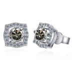 Sterling Silver Moissanite 1ct Stud Earrings Sterling 925 Lab-Created Diamond BandsCo Straps
