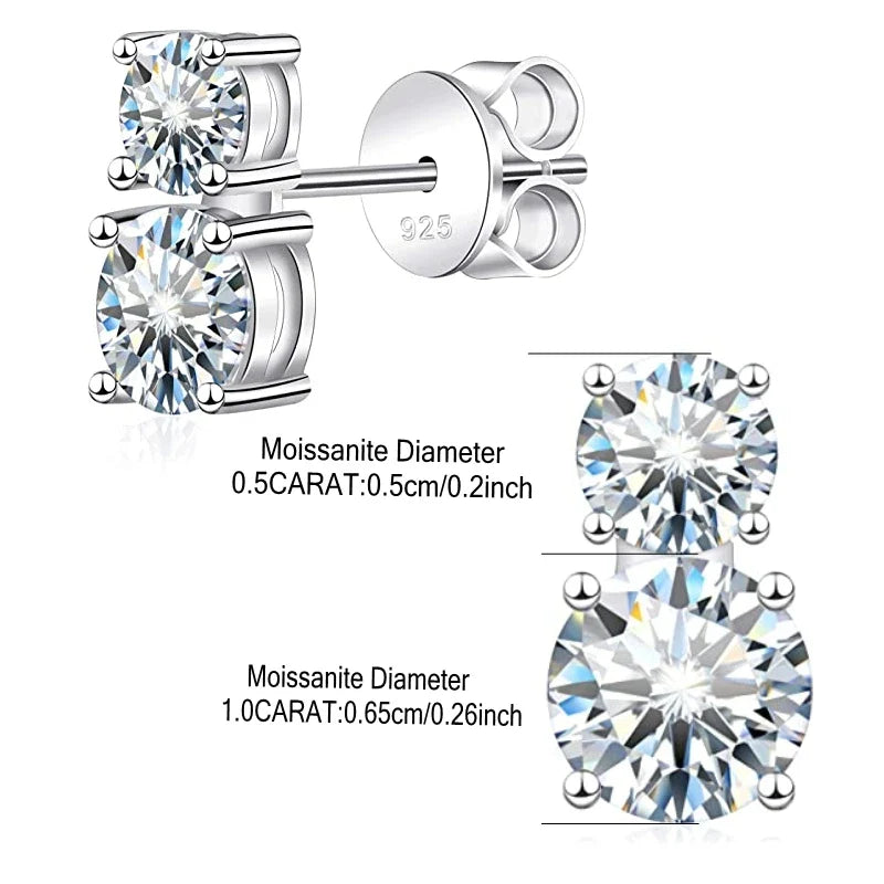 Sterling Silver 3ct Moissanite Gourd Stud Earrings 925 Classic Gift For Her BandsCo Straps
