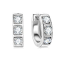 Sterling Silver 0.6ct Moissanite Hoop Earrings Black White Two-Tone 925 BandsCo Straps