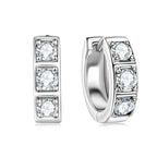 Sterling Silver 0.6ct Moissanite Hoop Earrings Black White Two-Tone 925 BandsCo Straps