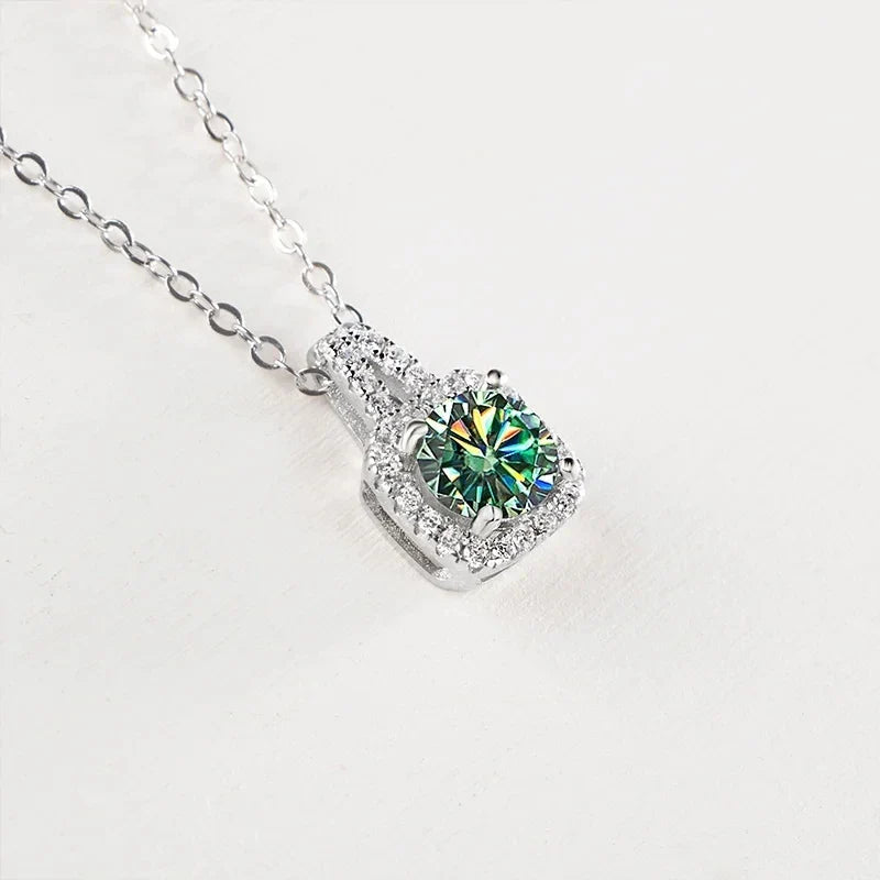 Sterling Silver 3-Piece Moissanite Jewelry Set - 1ct Necklace Ring Earrings BandsCo Straps