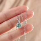 Sterling Silver 3-Piece Moissanite Jewelry Set - 1ct Necklace Ring Earrings BandsCo Straps