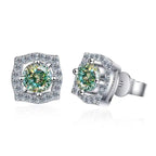 Sterling Silver Moissanite 1ct Stud Earrings Sterling 925 Lab-Created Diamond BandsCo Straps