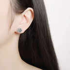 Sterling Silver 0.5 1 2Ct Round Moissanite Stud Earrings For Women BandsCo Straps