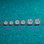 Sterling Silver Moissanite Stud Earrings 1ct 2ct VVS1 Lab Diamond Snowflake BandsCo Straps