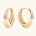 Sterling Silver 0.06ct Moissanite Stud Earrings Retro Punk Light Luxury