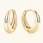 Sterling Silver 0.06ct Moissanite Stud Earrings Retro Punk Light Luxury