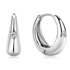 Sterling Silver 0.06ct Moissanite Stud Earrings Retro Punk Light Luxury