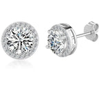 Sterling Silver 0.5 1 2Ct Round Moissanite Stud Earrings For Women BandsCo Straps