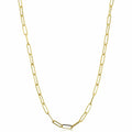 Sterling Silver Paperclip Chain Necklace 18K Gold Plated