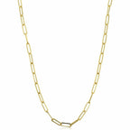Sterling Silver Paperclip Chain Necklace 18K Gold Plated