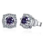 Sterling Silver Moissanite 1ct Stud Earrings Sterling 925 Lab-Created Diamond BandsCo Straps