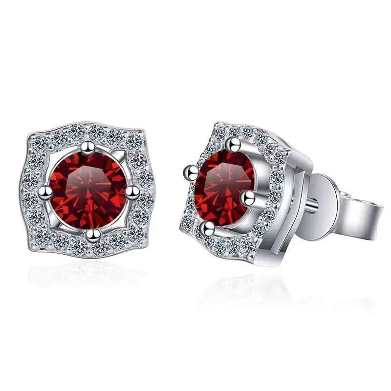 Sterling Silver Moissanite 1ct Stud Earrings Sterling 925 Lab-Created Diamond BandsCo Straps