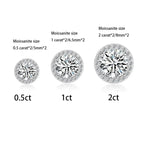 Sterling Silver 0.5 1 2Ct Round Moissanite Stud Earrings For Women BandsCo Straps