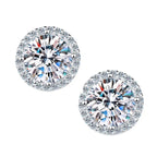Sterling Silver 0.5 1 2Ct Round Moissanite Stud Earrings For Women BandsCo Straps