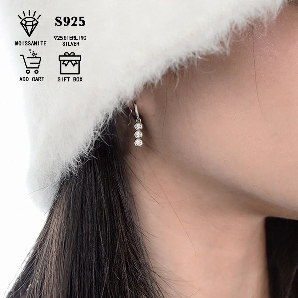 Sterling Silver S925 1.2ct Moissanite Round Stud Earrings For Women BandsCo Straps
