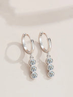 Sterling Silver S925 1.2ct Moissanite Round Stud Earrings For Women BandsCo Straps